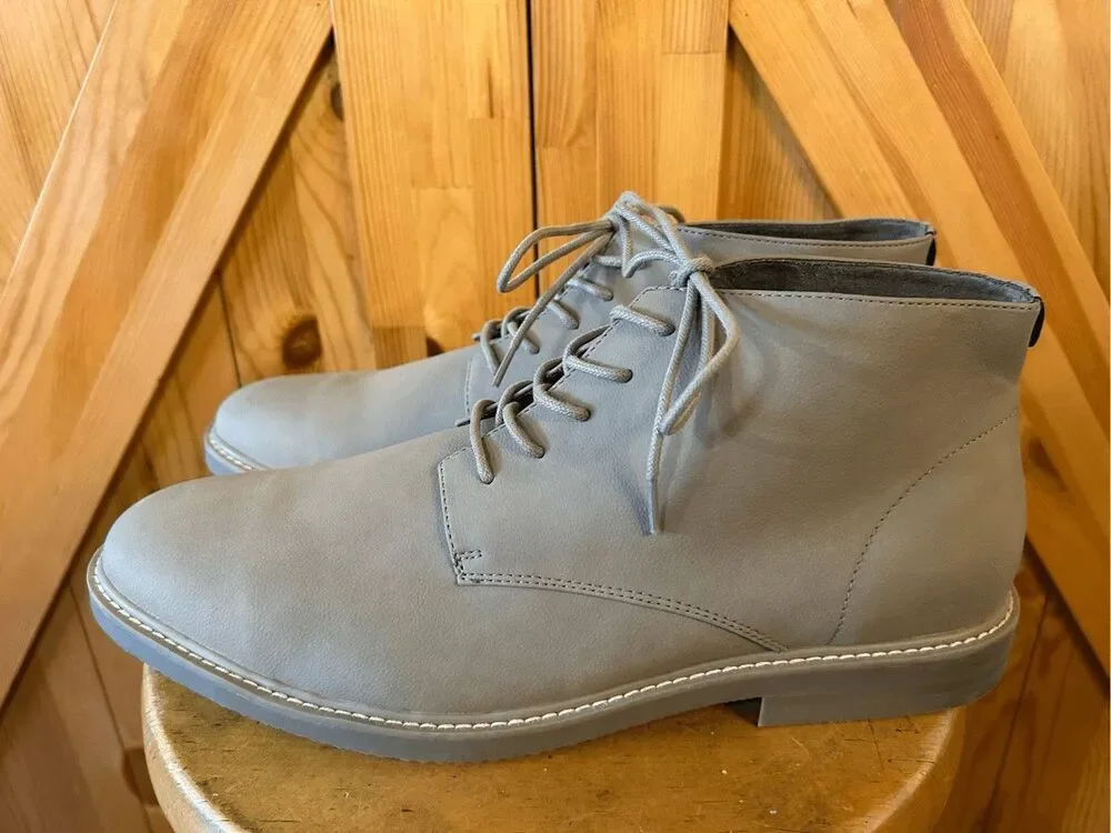 Unlisted by Kenneth Cole Men's Gray Leather Peyton Chukka Boot Size 13
